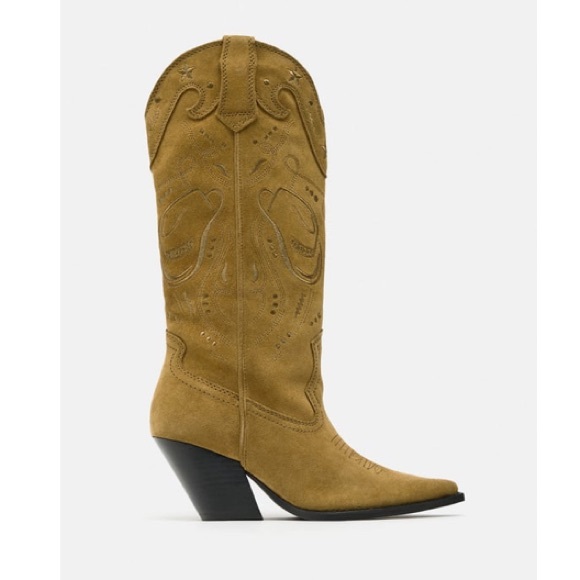Zara Shoes - Suede tall cowboy boots